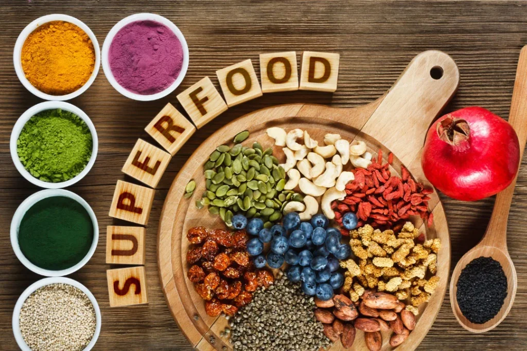 Superfood items .